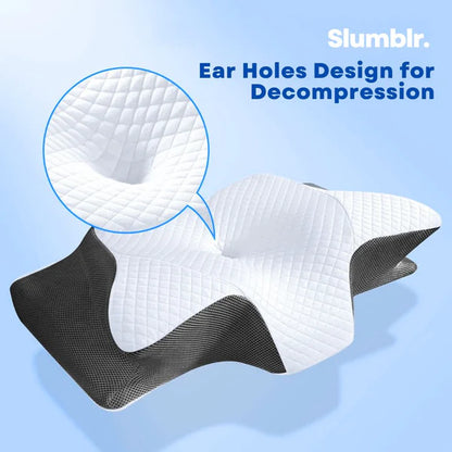 La almohada Slumblr Contour, favorita de especialistas, brinda soporte ortopédico con espuma viscoelástica y altura ajustable. Ideal para mejorar la postura y el descanso.