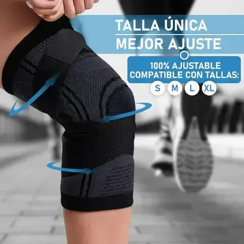 Rodillera Terapéutica Ajustable con Bandas - Efecto 3 en 1 para Recuperación Rápida. (KIT X2)