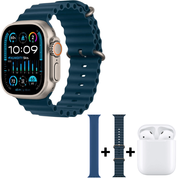 SmartWatch Ultra + Audífono AirPods + 2 Pulseras de Regalo