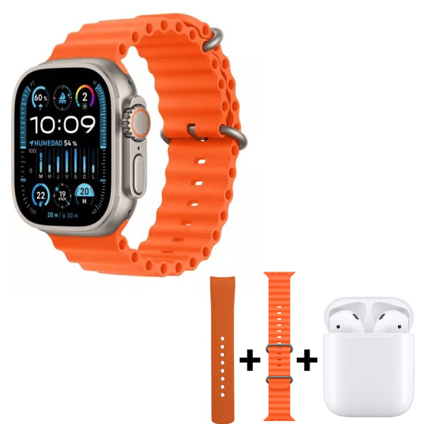 SmartWatch Ultra + Audífono AirPods + 2 Pulseras de Regalo